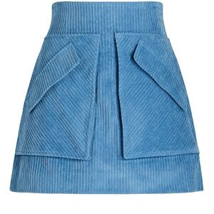 Aknvas Blue Corduroy Mini Skirt